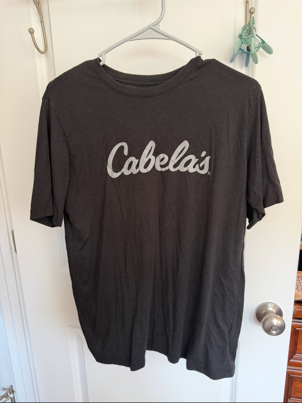 Cabela's Black Short-Sleeve Logo Tee with Gray Script